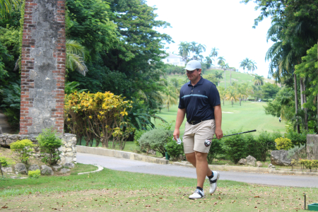 Stuart Fuller walks to the Tee box on the 7th hole at Tryall